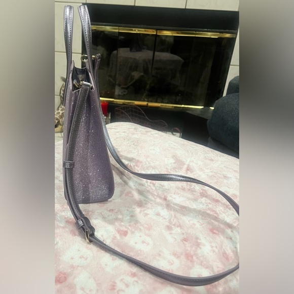 NWT Kate Spade Tinsel Glitter Satchel in hard to find color Lilac Frost - Picture 7 of 8